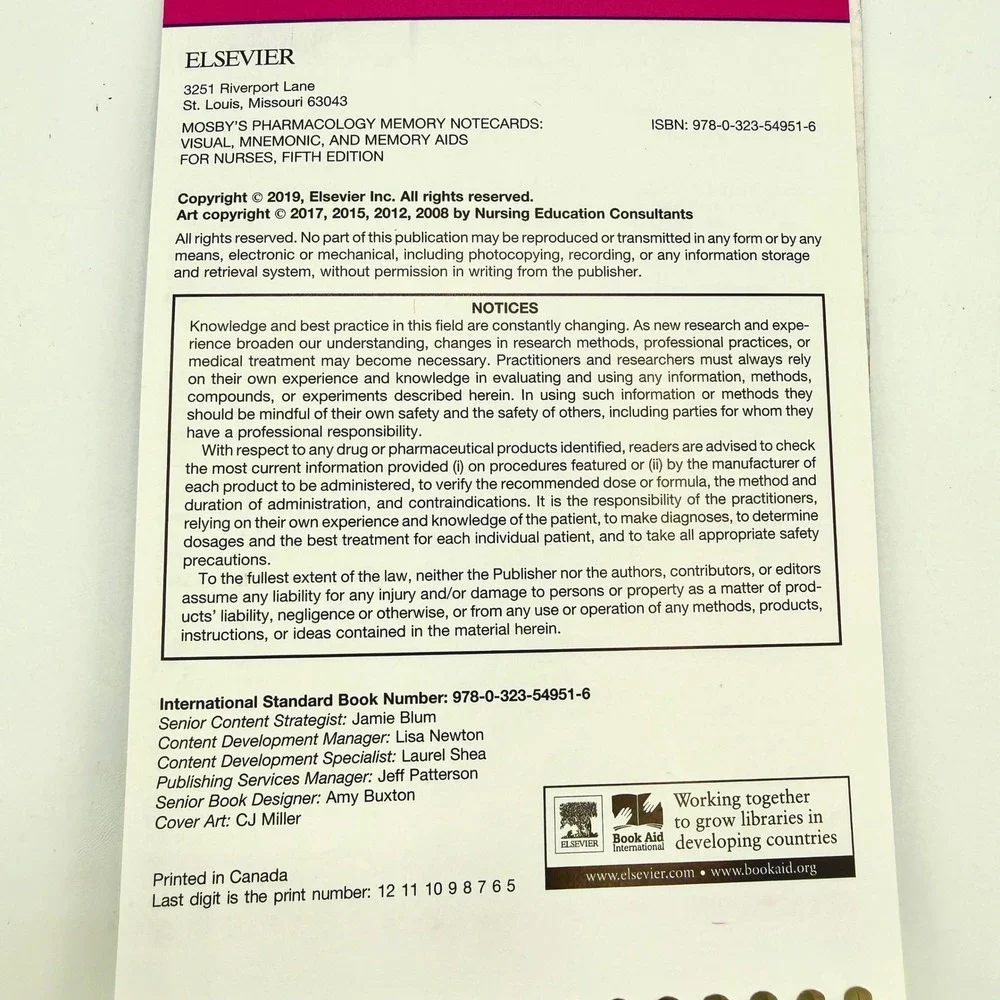 Mosby's Pharmacology Memory NoteCards 5th Edition JoAnn Zerwekh Elsevier Nursing